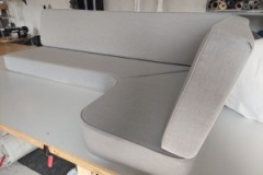 Salon cushions with piping